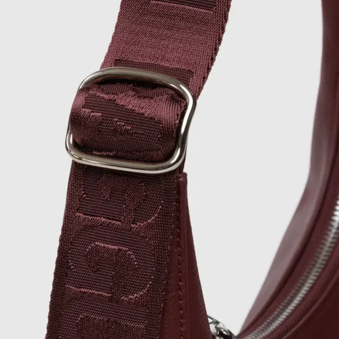 Baggu Small Recycled Leather Crescent Bag - Mahogany - Image 3