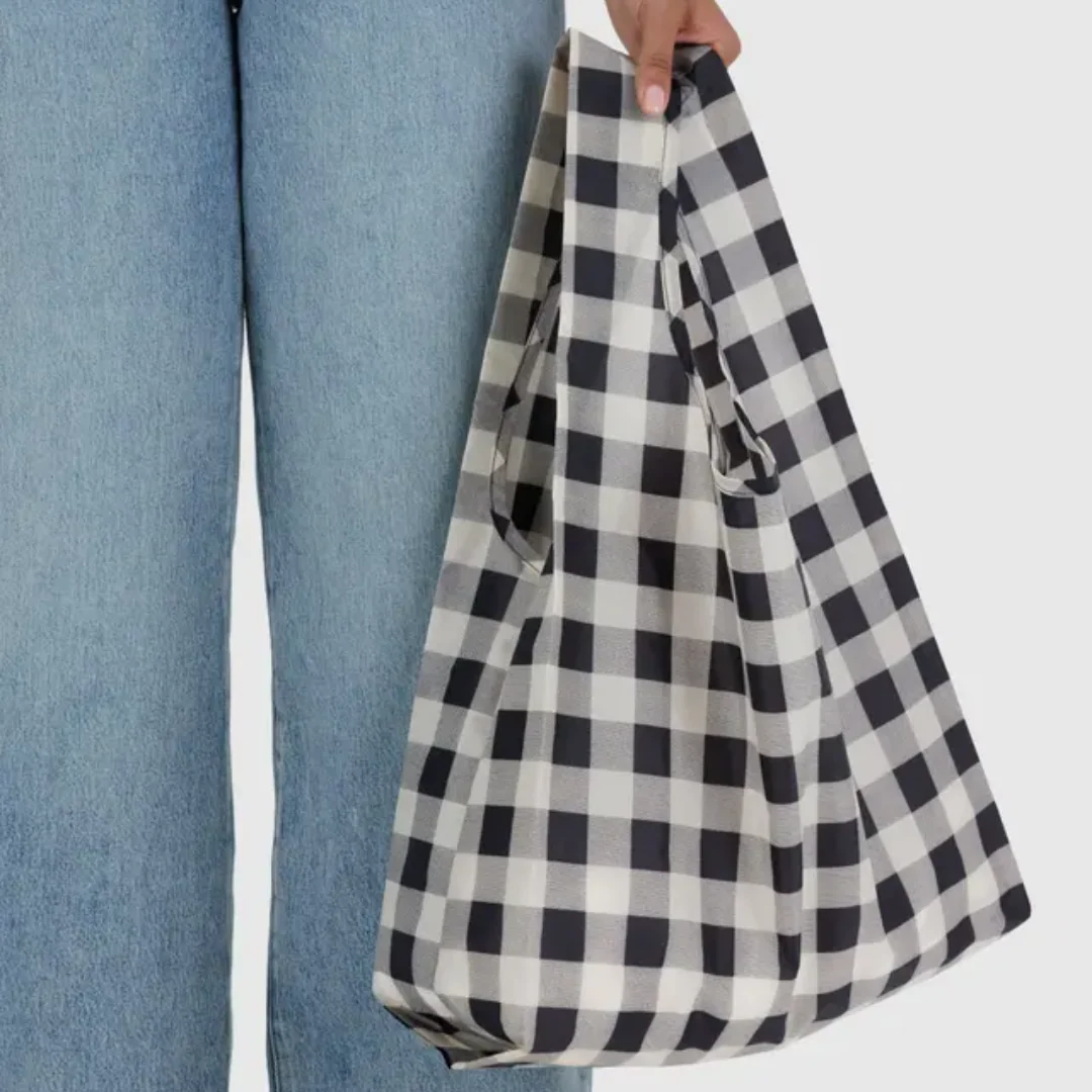 Baggu Standard Bag - Black & White Big Check - Image 2