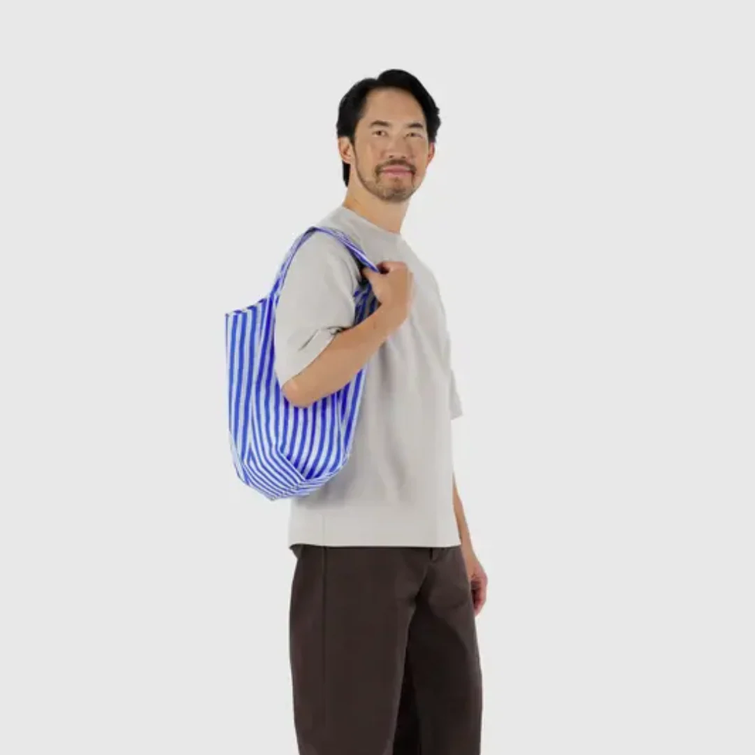 Baggu Standard Bag - Blue Painted Stripe - Image 2