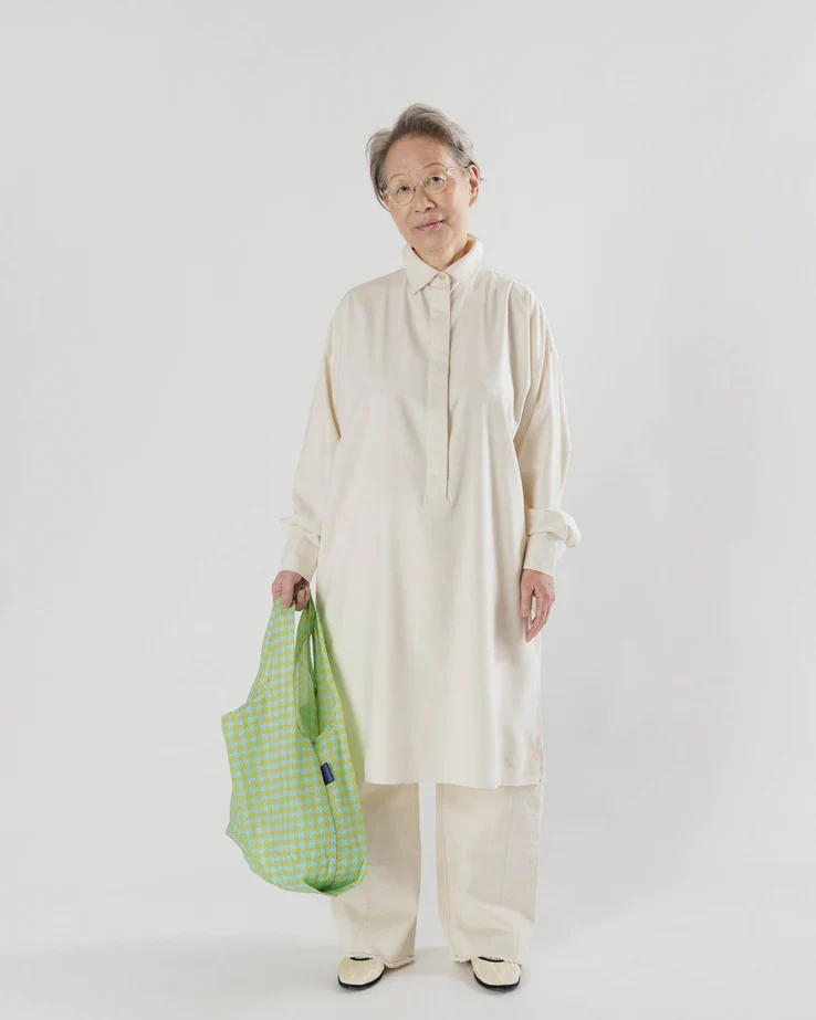 Baggu Standard Bag -  Mint Pixel Gingham - Image 2