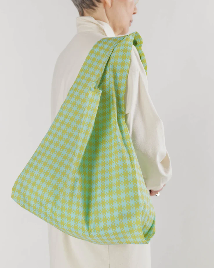 Baggu Standard Bag -  Mint Pixel Gingham - Image 3