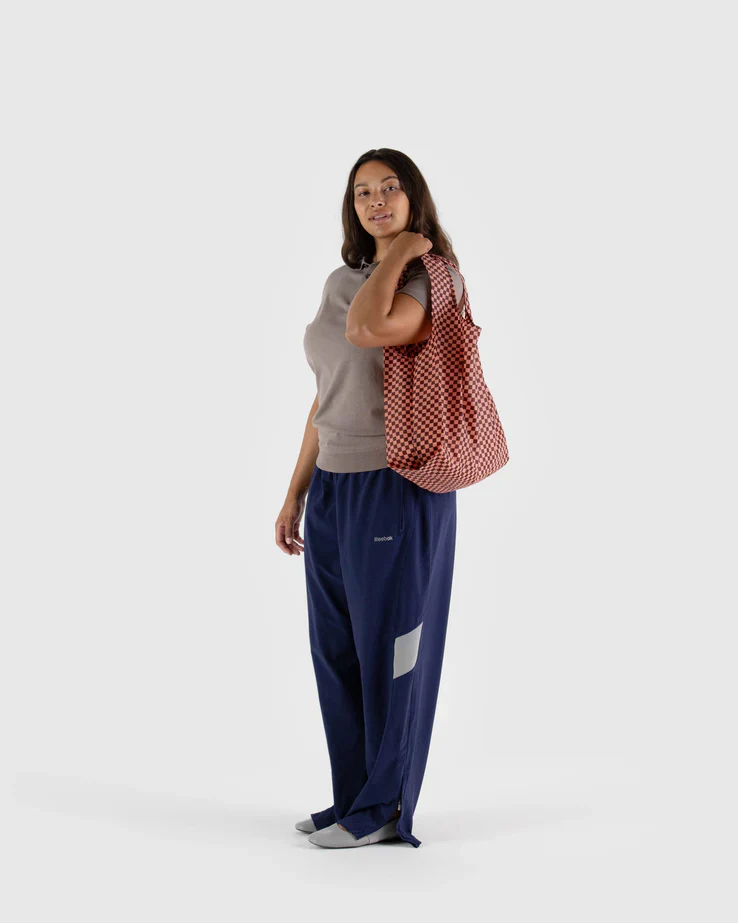 Baggu Standard Bag - Pink Brown Check - Image 2