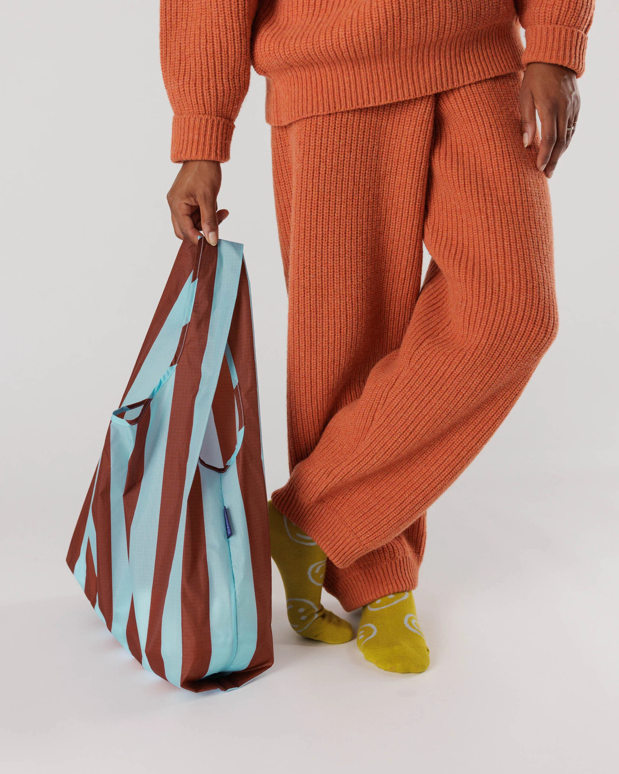 Baggu Standard Bag - Raisin Awning Stripe - Image 2