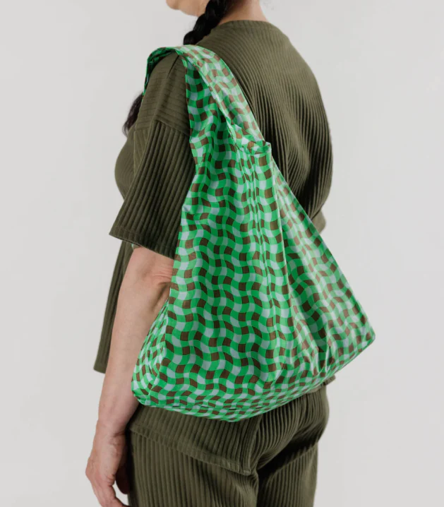 Baggu Standard Bag - Wavy Gingham Green - Image 3