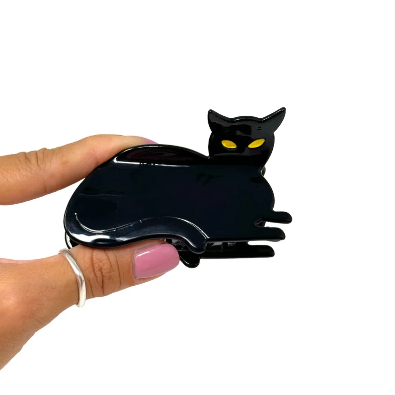 Black Cat Hair Claw Clip - Image 2