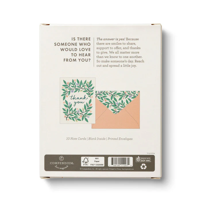 Botanical Wreath - Blank Thank You Notecards - Image 5