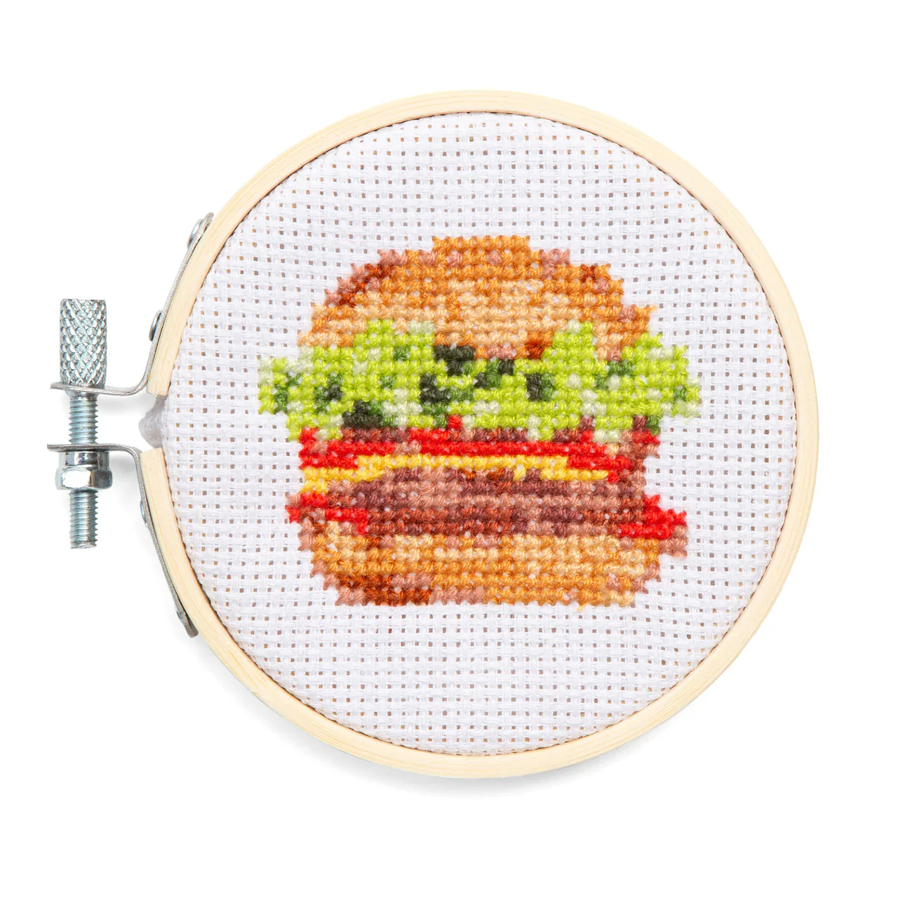 Burger Mini Cross Stitch Embroidery Kit