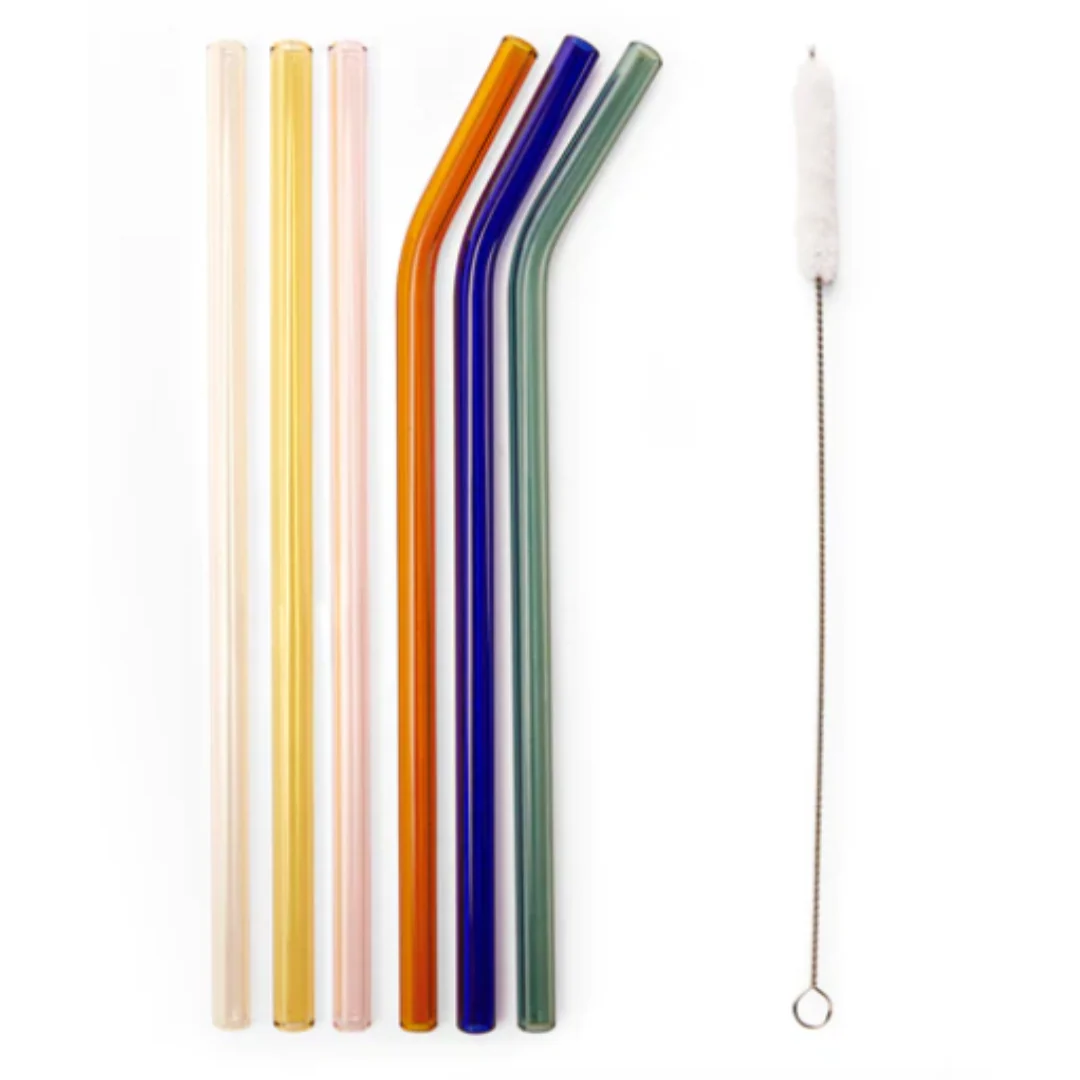 Colored Reusable Glass Straws