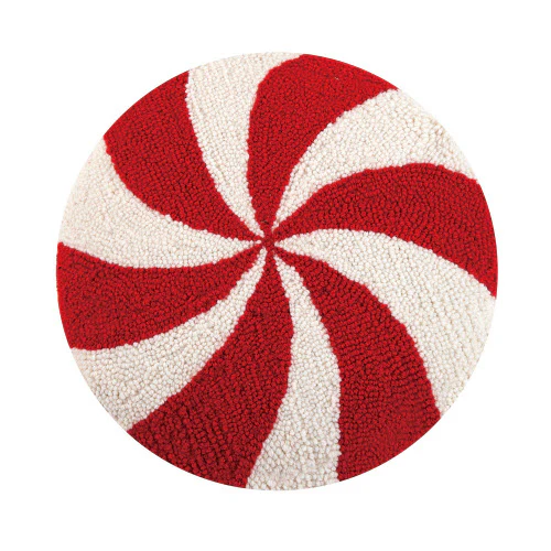 Candy Cane Round Pillow 14"