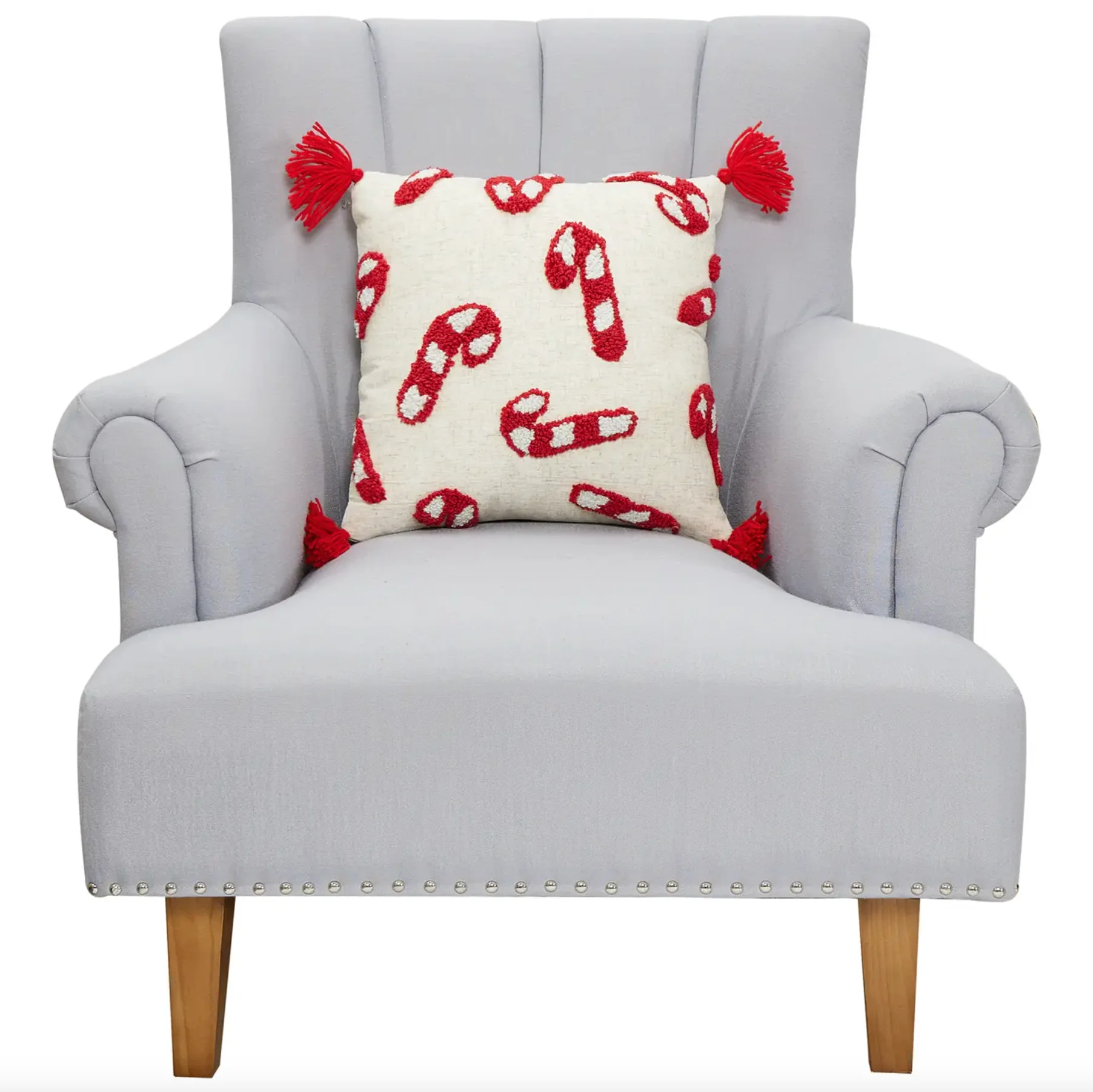 Candy Canes w/ Tassels Pillow - Image 2