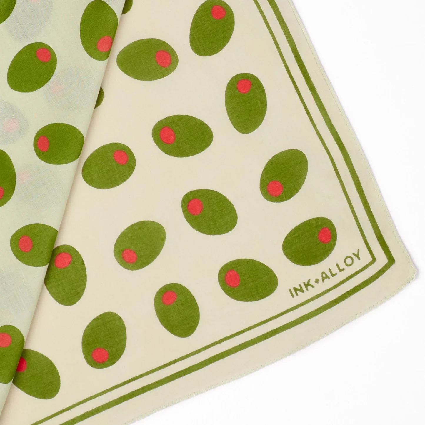 Carson Olive Print Scarf 21x21 - Image 3
