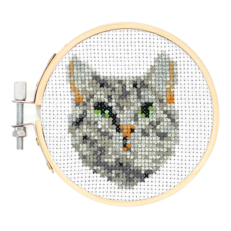Cat - Mini Cross Stitch Embroidery Kit - Image 3