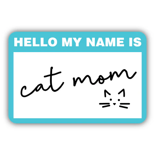 Cat Mom Nametag Sticker