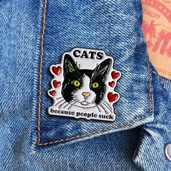 Cats Because People Suck Pin - Image 2