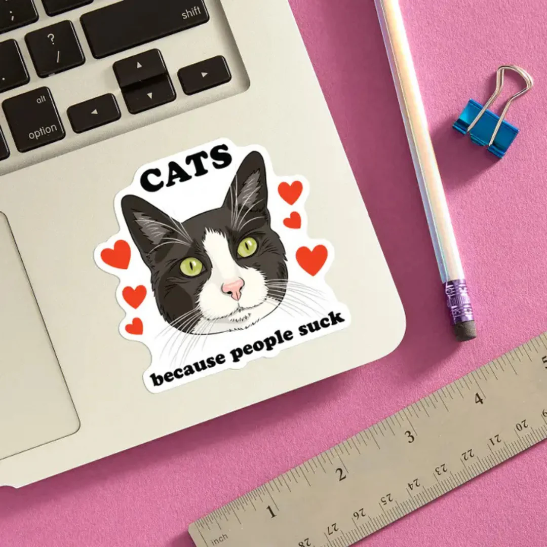 Cats Because People Suck Sticker - Image 2