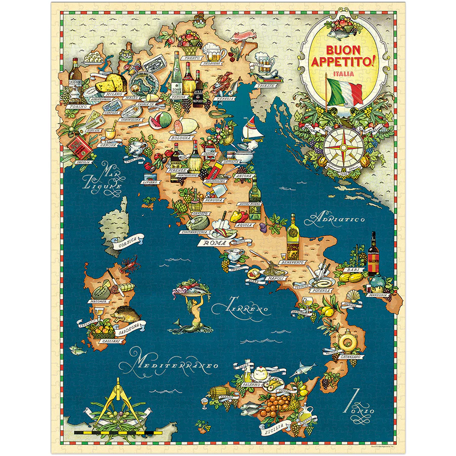 *Coming Soon Spring 2026* Cavallini & Co. 1000 Piece Puzzle - Buon Appetito - Image 2