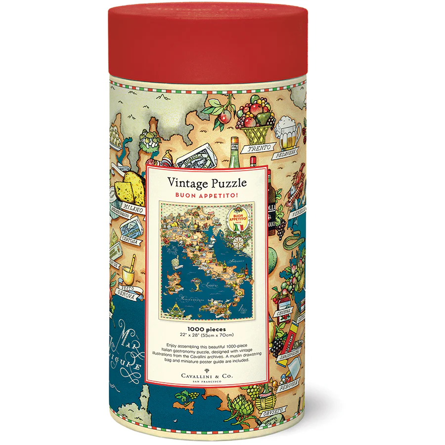 *Coming Soon Spring 2026* Cavallini & Co. 1000 Piece Puzzle - Buon Appetito - Image 3
