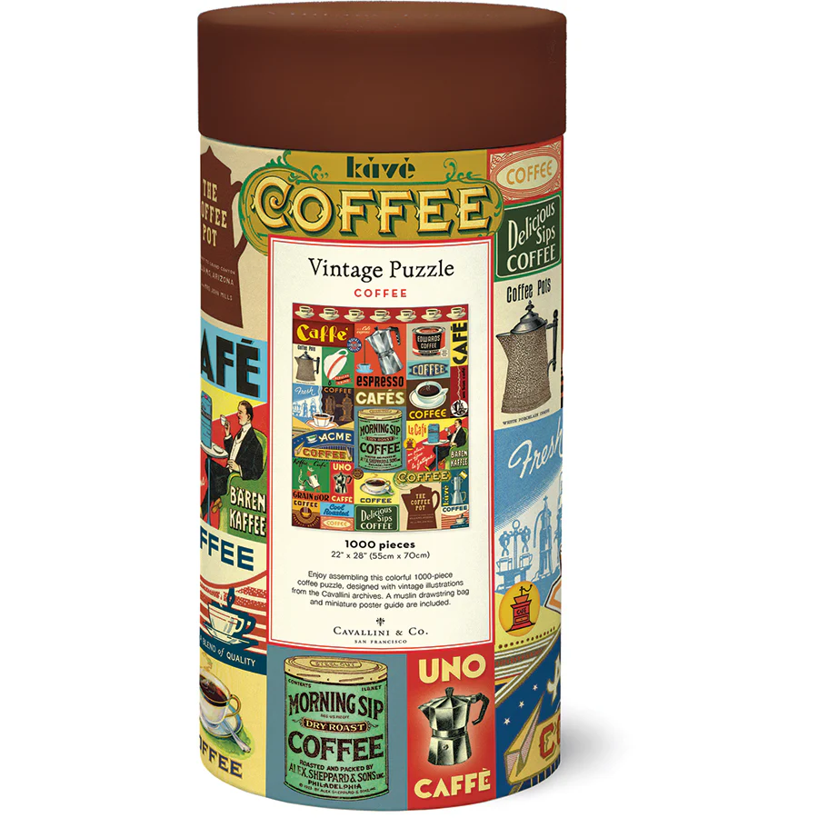 *Coming Soon Spring 2026* Cavallini & Co. 1000 Piece Puzzle - Coffee - Image 3