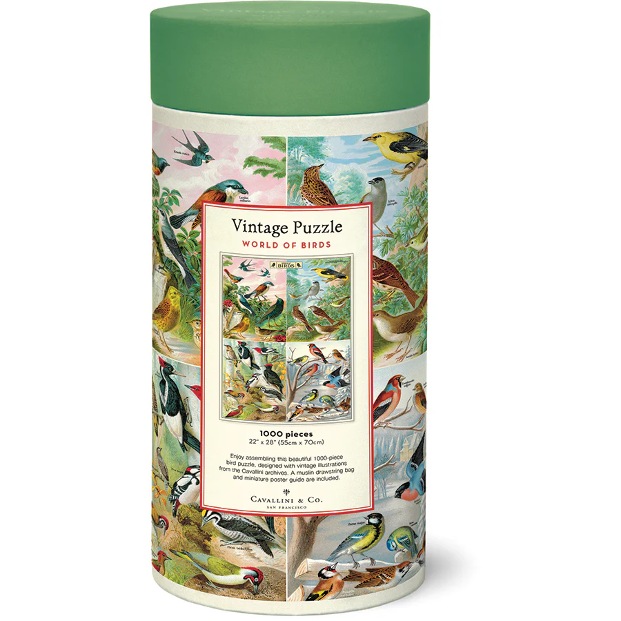 *Coming Soon Spring 2026* Cavallini & Co. 1000 Piece Puzzle - World of Birds - Image 3