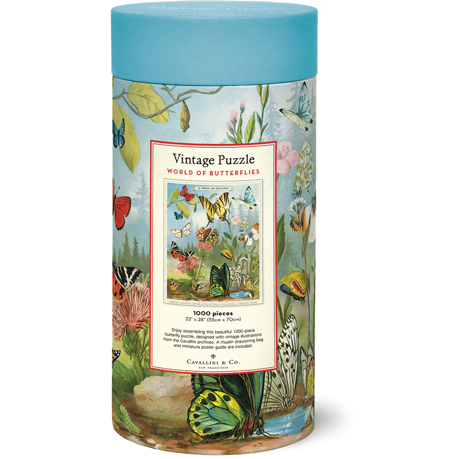 *Shipping Week Of May 11th* Cavallini & Co. 1000 Piece Puzzle - World of Butterflies - Image 3