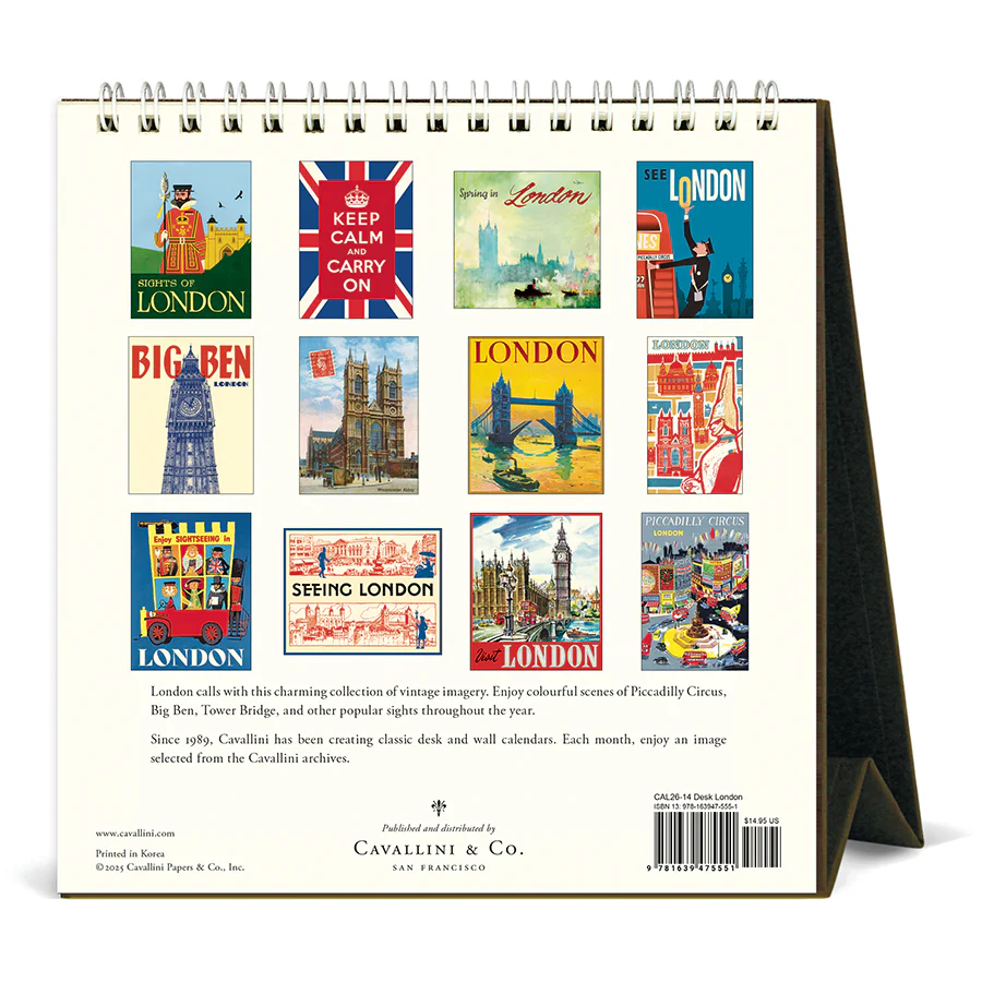 Cavallini & Co. 2026 Desk Calendar - London - Image 2
