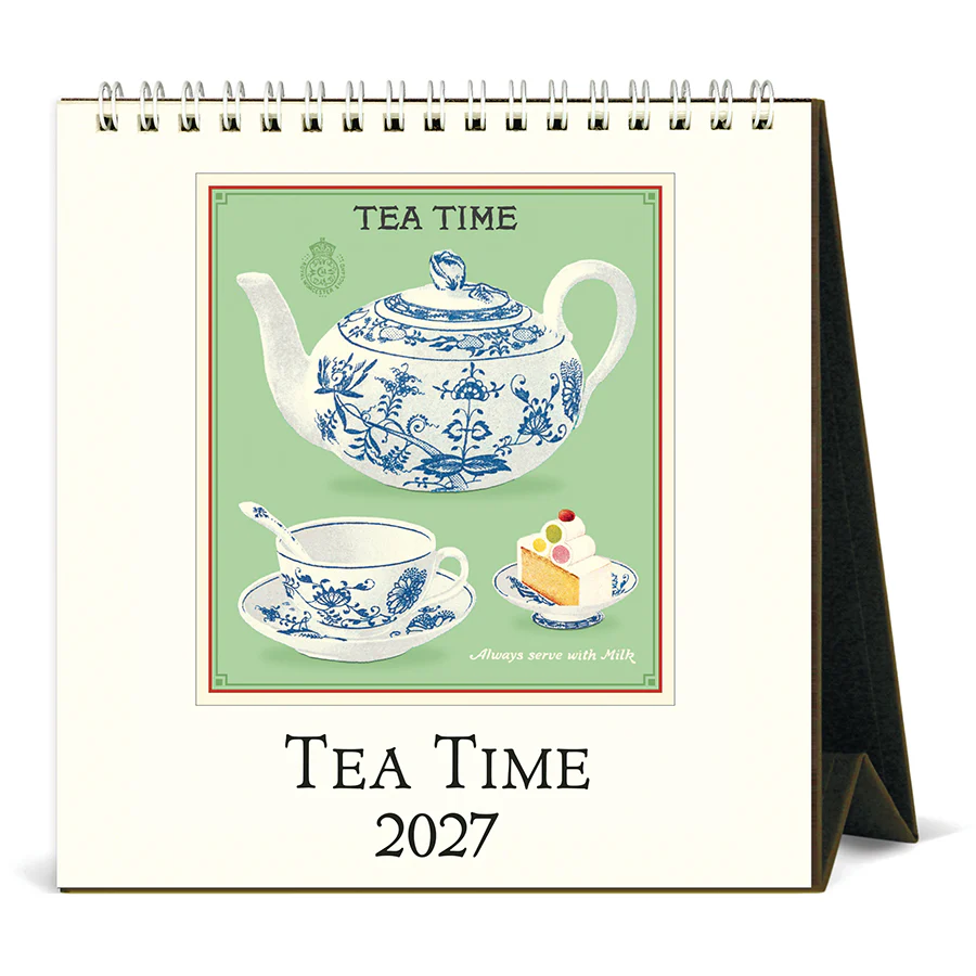 Cavallini & Co. 2027 Desk Calendar - Tea Time