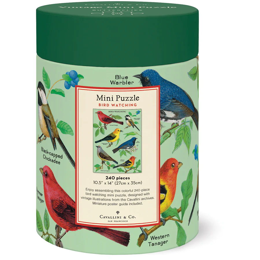 *Coming Soon Spring 2026* Cavallini & Co. 240 Piece Mini Puzzle - Bird Watching - Image 3