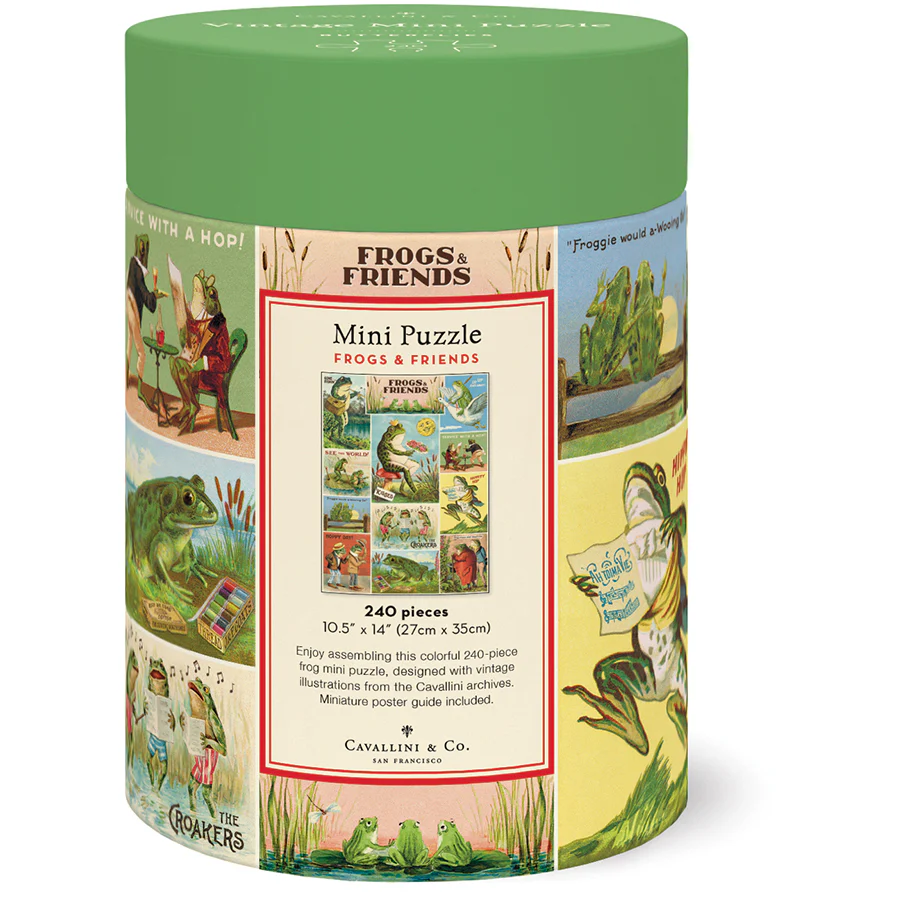 *Coming Soon Spring 2026* Cavallini & Co. 240 Piece Mini Puzzle - Frogs & Friends - Image 3