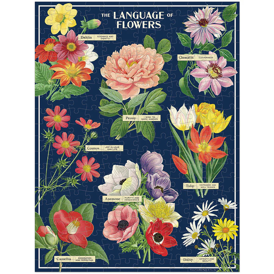 *Shipping Week of May 11th* Cavallini & Co. 240 Piece Mini Puzzle - Language of Flowers - Image 2