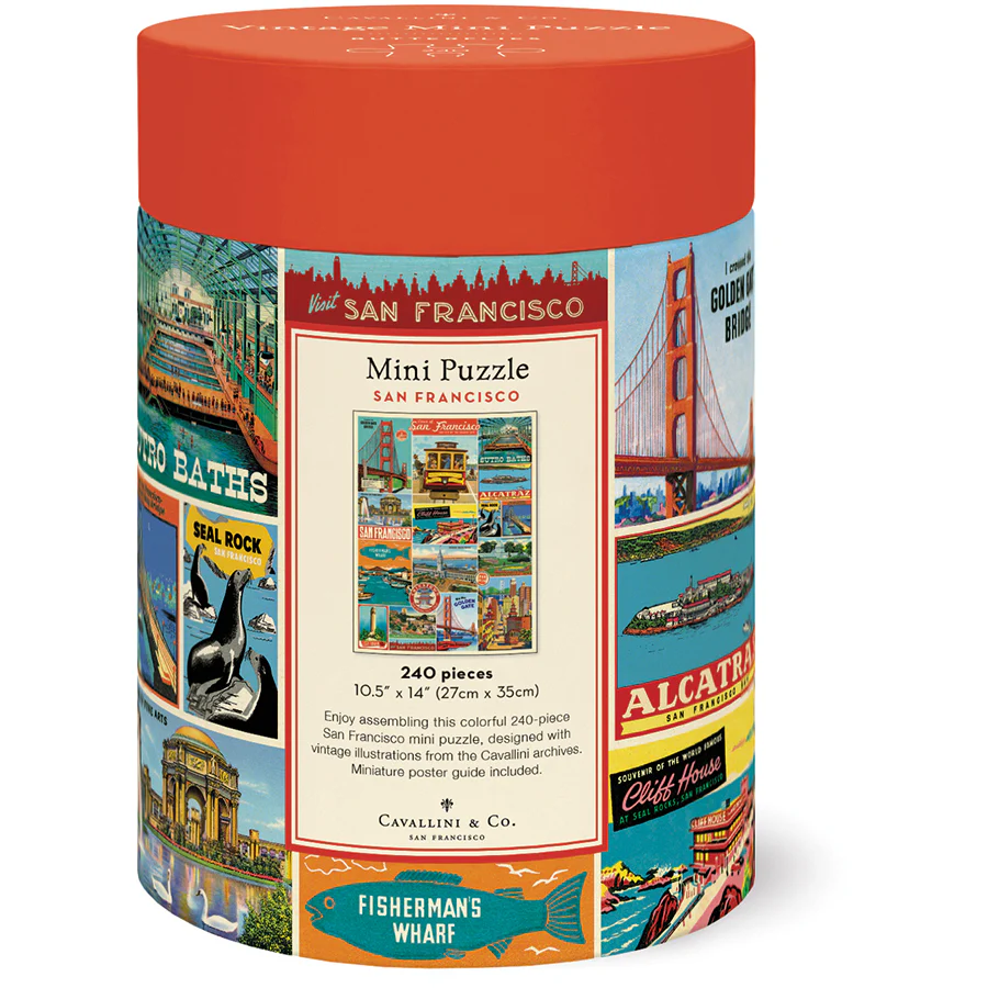 *Coming Soon Spring 2026* Cavallini & Co. 240 Piece Mini Puzzle - San Francisco - Image 3