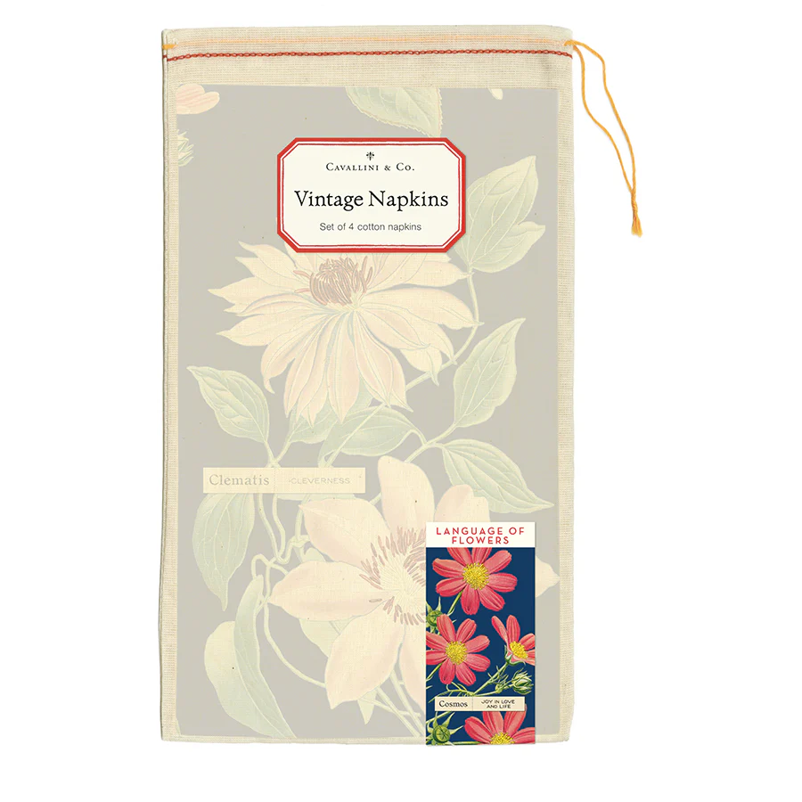 Cavallini & Co. Cloth Napkin Set of 4 - Language of Flowers - Image 2
