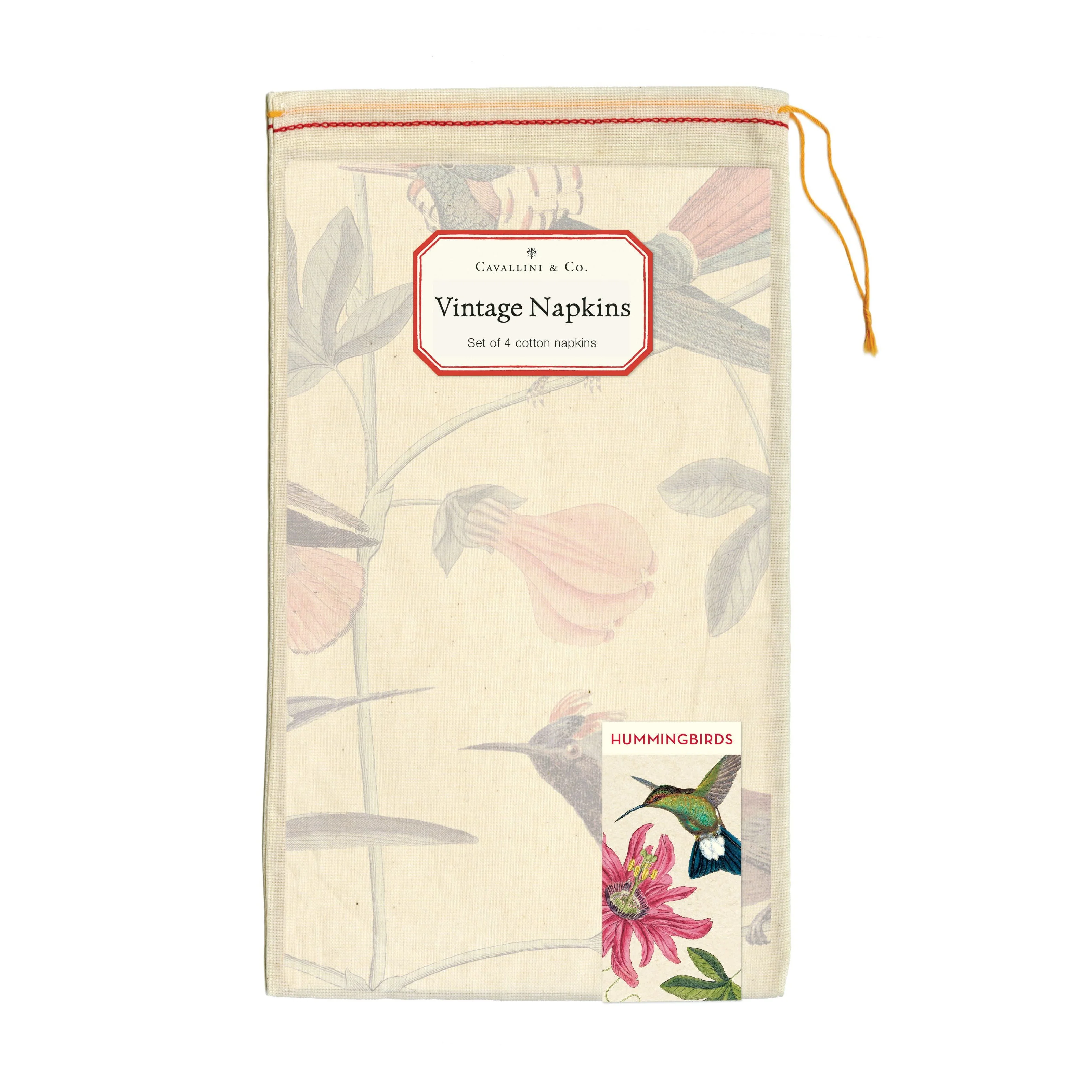 Cavallini & Co. Cloth Napkin Set of 4 - Hummingbird - Image 2
