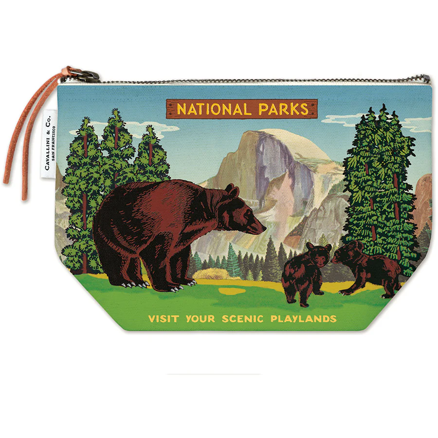 Cavallini & Co. Pouch - National Parks Bear