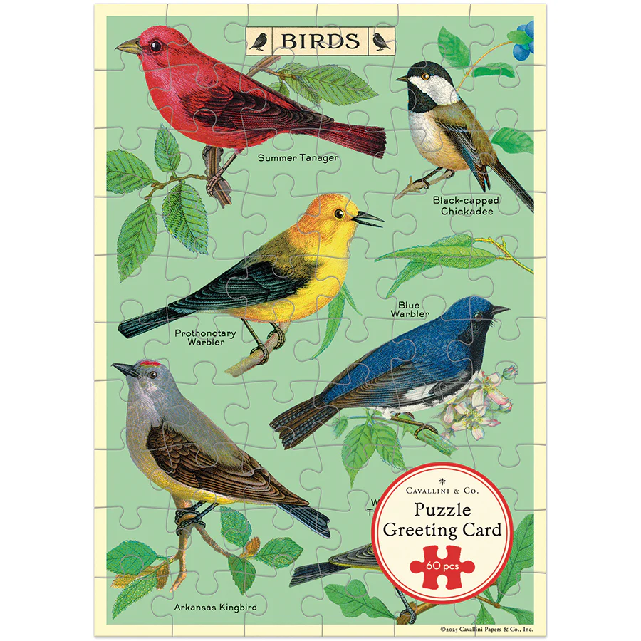 Cavallini & Co. Puzzle Greeting Card - Bird Watching