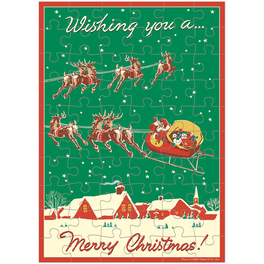 Cavallini & Co. Puzzle Greeting Card - Christmas Reindeer - Image 3