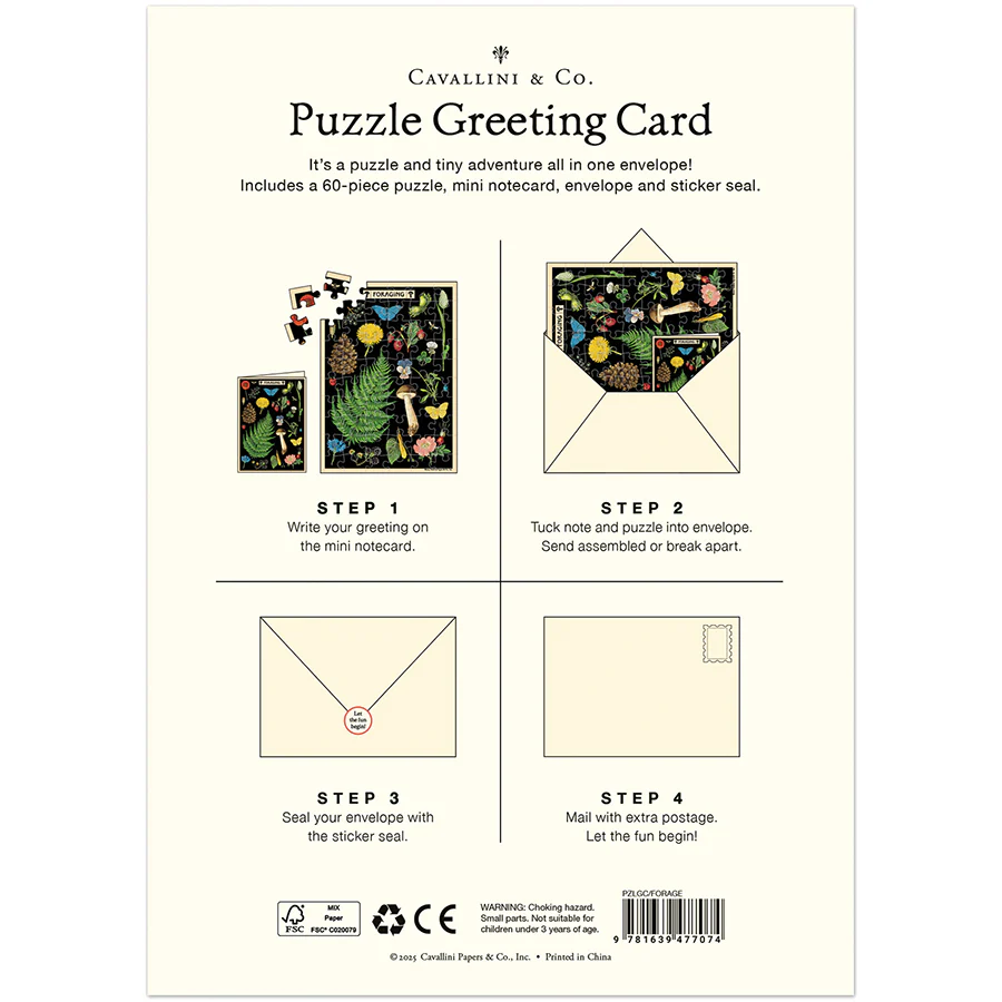Cavallini & Co. Puzzle Greeting Card - Foraging - Image 2