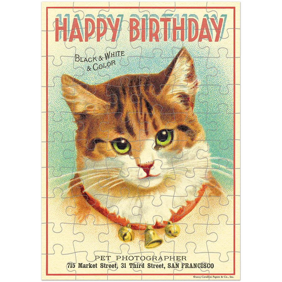 Cavallini & Co. Puzzle Greeting Card - Happy Birthday Cat - Image 3