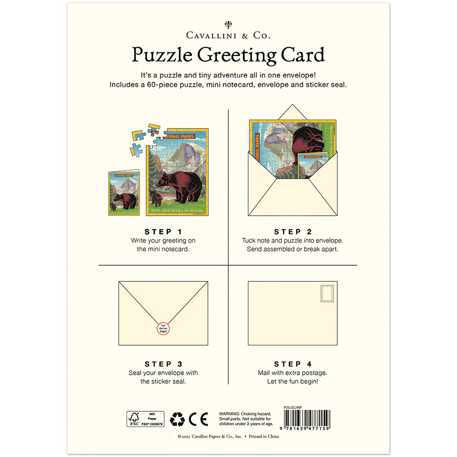 Cavallini & Co. Puzzle Greeting Card - National Parks - Image 2