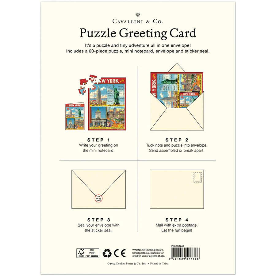 Cavallini & Co. Puzzle Greeting Card - New York City - Image 2