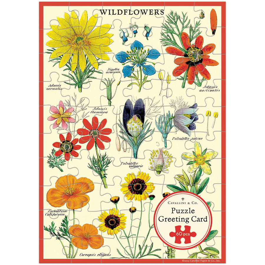 Cavallini & Co. Puzzle Greeting Card - Wildflowers