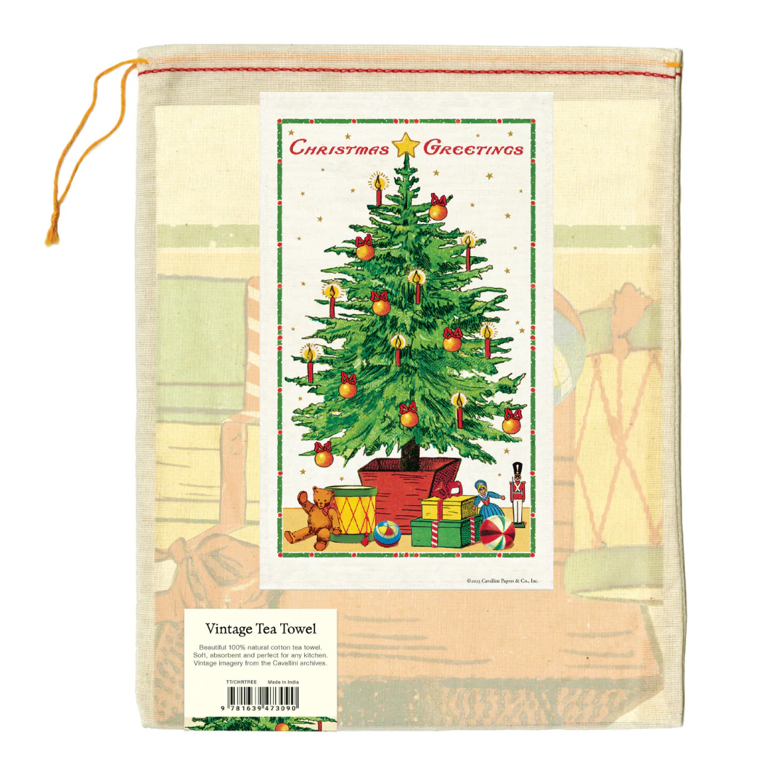 Cavallini & Co. Tea Towel - Christmas Tree - Image 2