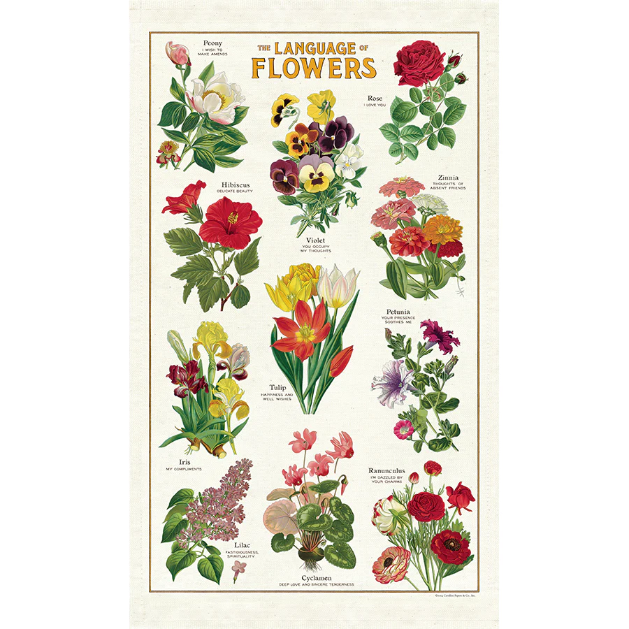 Cavallini & Co. Tea Towel - Language of Flowers - Image 2