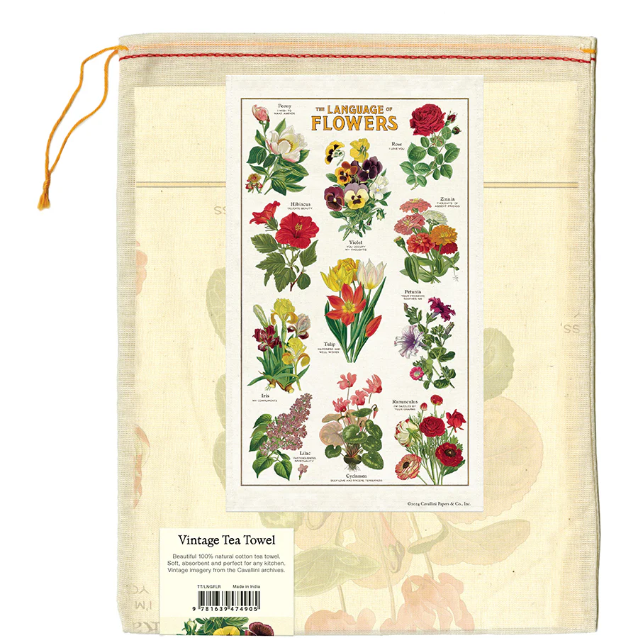 Cavallini & Co. Tea Towel - Language of Flowers - Image 3