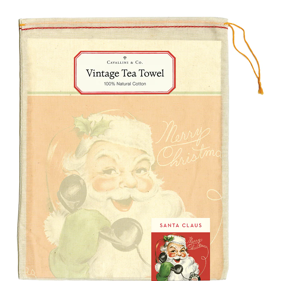 Cavallini & Co. Tea Towel - Telephone Santa - Image 2