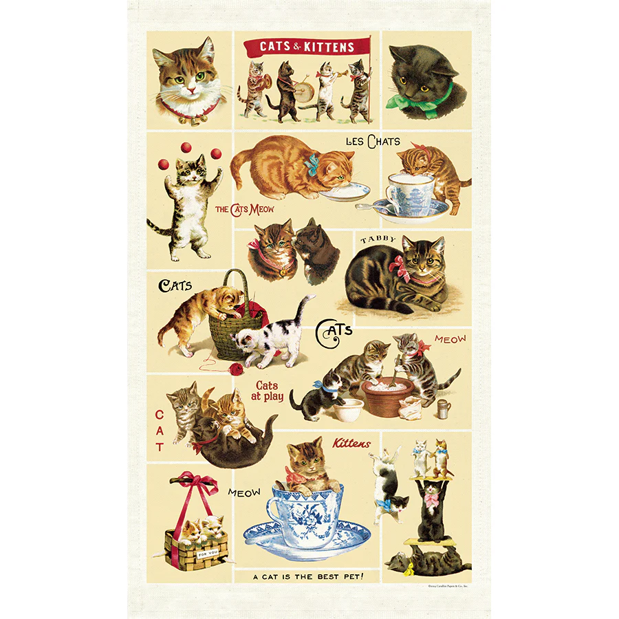 Cavallini & Co. Tea Towel - Vintage Cats