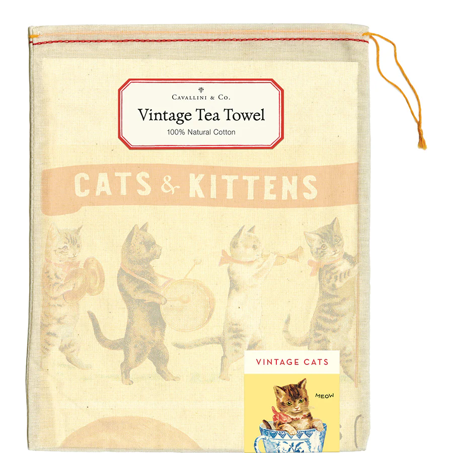Cavallini & Co. Tea Towel - Vintage Cats - Image 2