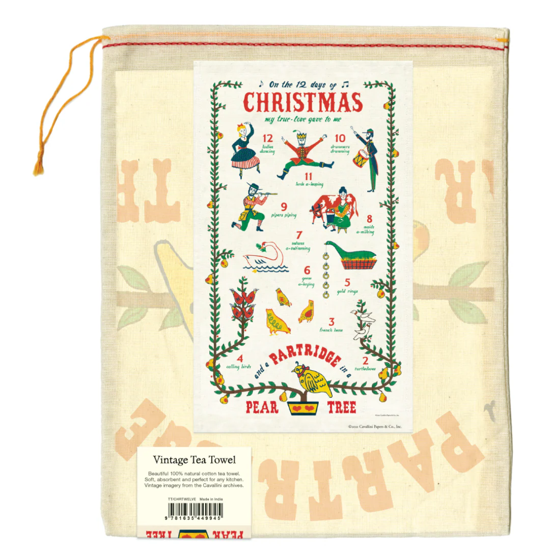 Cavallini & Co. Tea Towel - Twelve Days of Christmas - Image 2