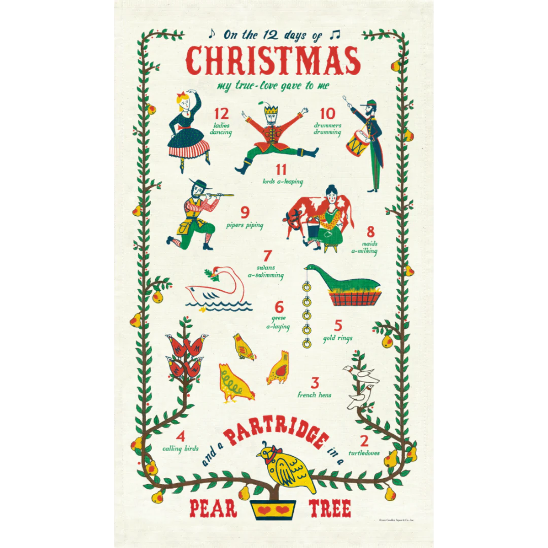 Cavallini & Co. Tea Towel - Twelve Days of Christmas - Image 3