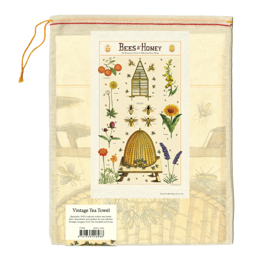 Cavallini & Co. Tea Towel - Bees & Honey - Image 3