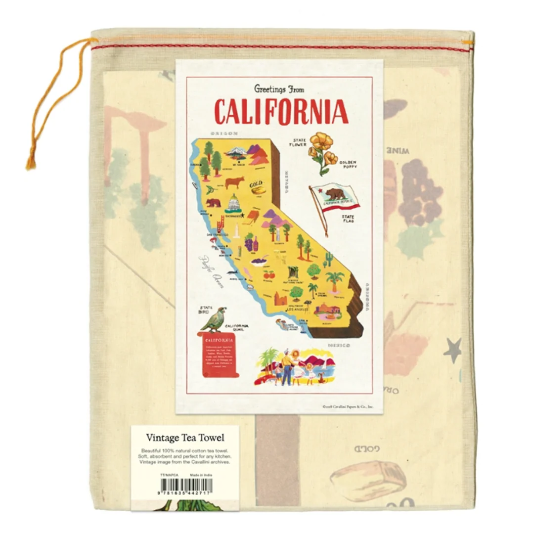 Cavallini & Co. Tea Towel - California Map - Image 3